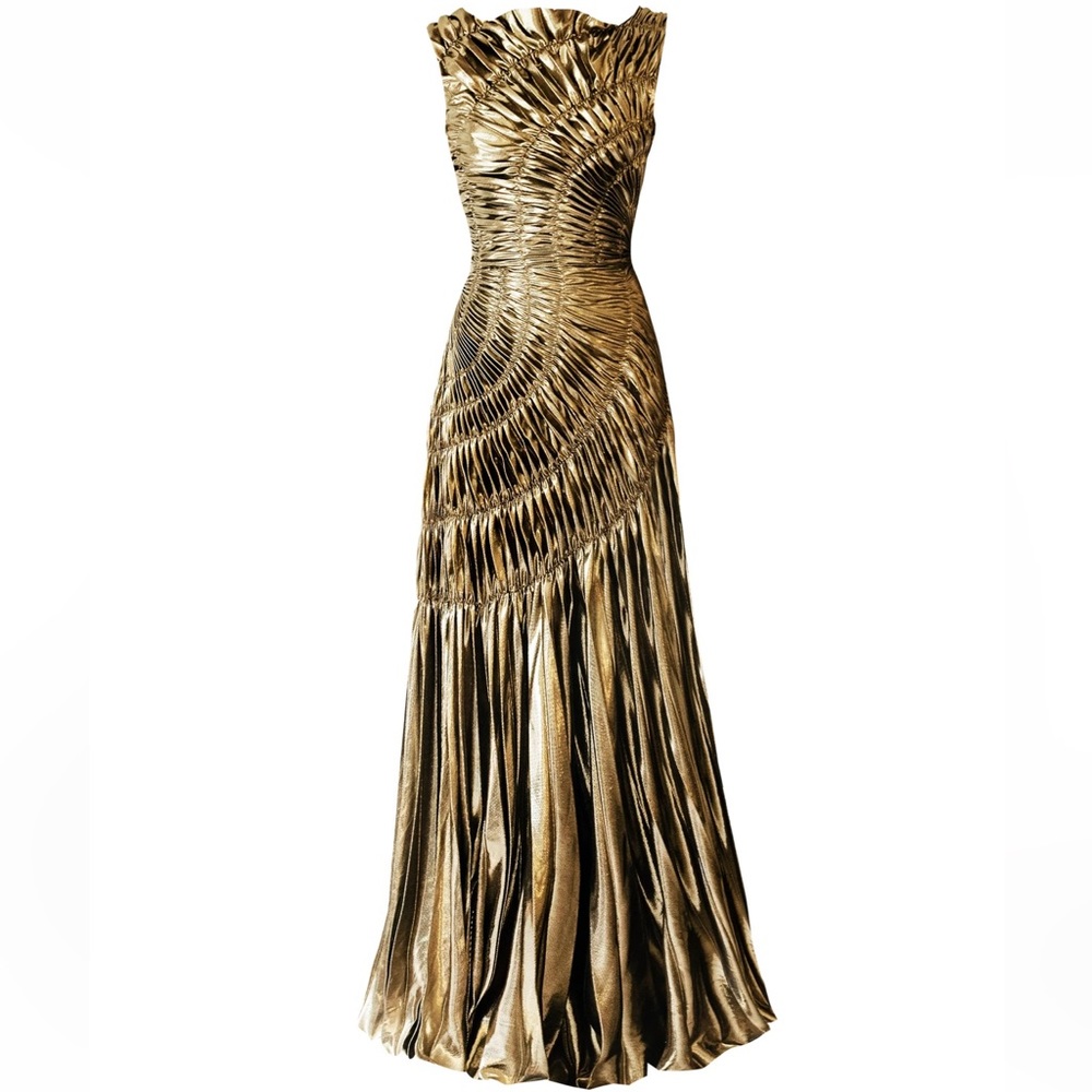 Georgia Hardinge Fossil Dress Gold UK size 10 US Size 6 new with tags never worn